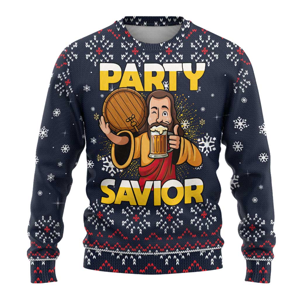 Jesus Party Savior Christmas Ugly Christmas Sweater Funny Xmas Holiday Patterns - Wonder Print Shop