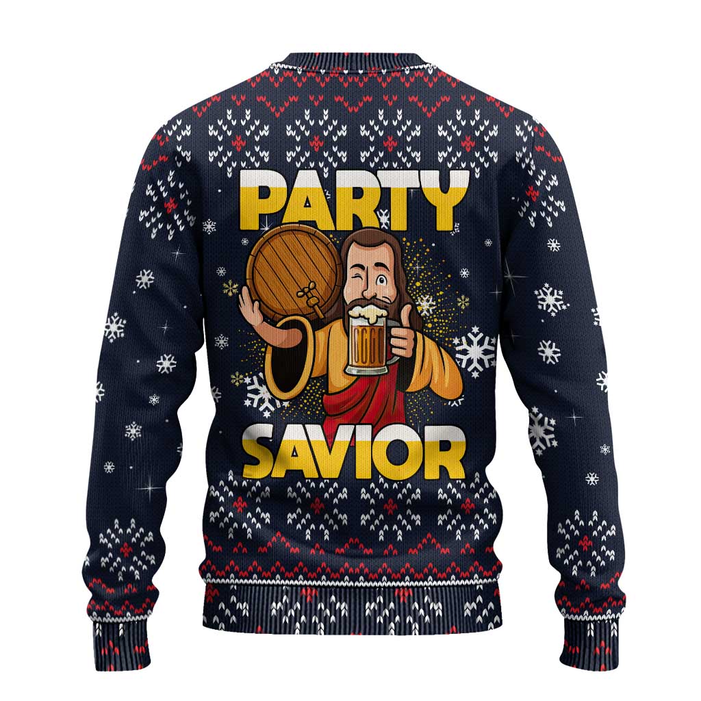 Jesus Party Savior Christmas Ugly Christmas Sweater Funny Xmas Holiday Patterns - Wonder Print Shop
