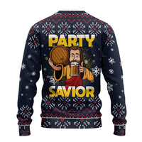 Jesus Party Savior Christmas Ugly Christmas Sweater Funny Xmas Holiday Patterns - Wonder Print Shop