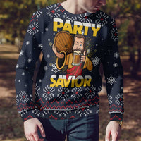 Jesus Party Savior Christmas Ugly Christmas Sweater Funny Xmas Holiday Patterns - Wonder Print Shop