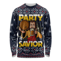 Jesus Party Savior Christmas Long Sleeve Shirt Funny Xmas Holiday Patterns - Wonder Print Shop