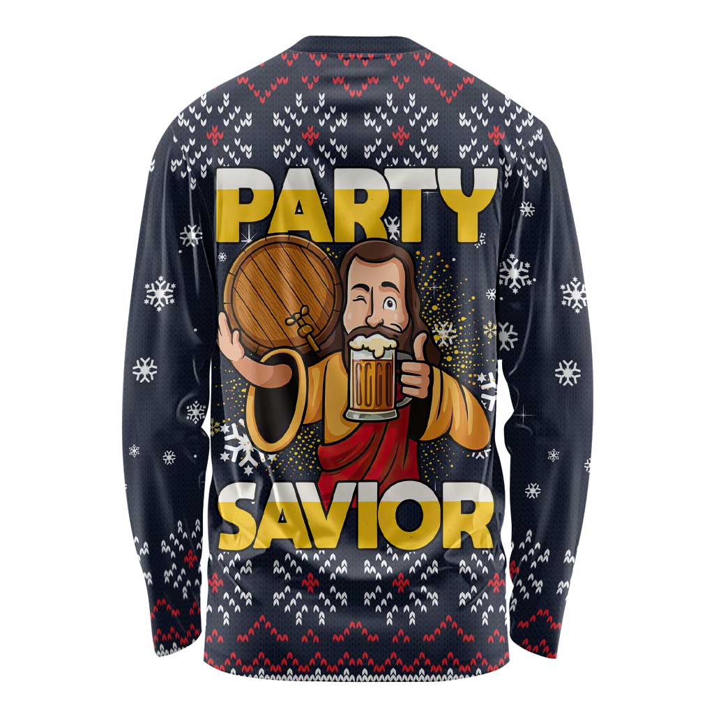 Jesus Party Savior Christmas Long Sleeve Shirt Funny Xmas Holiday Patterns - Wonder Print Shop