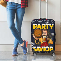 Jesus Party Savior Christmas Luggage Cover Funny Xmas Holiday Patterns - Wonder Print Shop