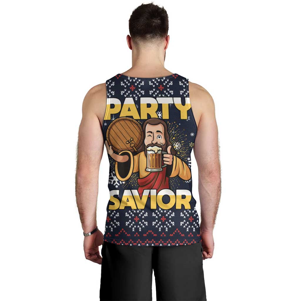 Jesus Party Savior Christmas Men Tank Top Funny Xmas Holiday Patterns - Wonder Print Shop