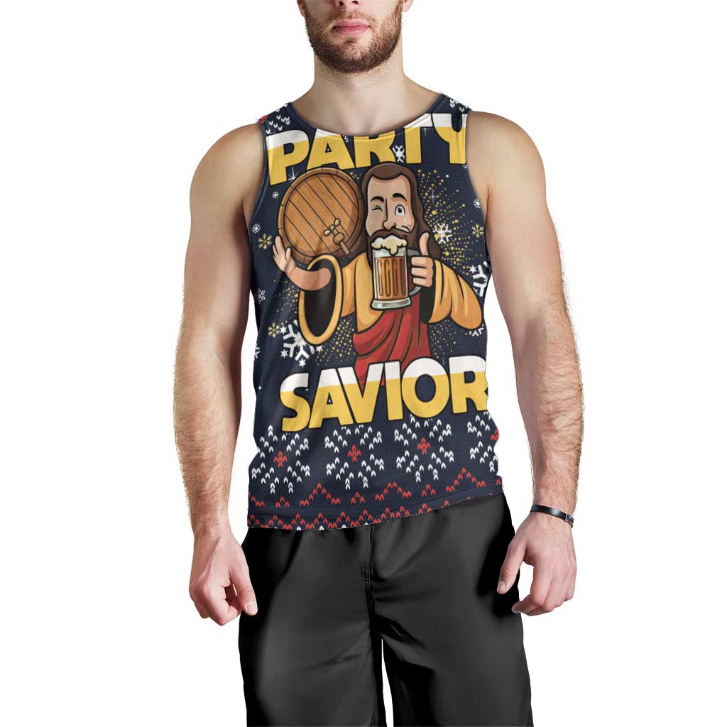 Jesus Party Savior Christmas Men Tank Top Funny Xmas Holiday Patterns - Wonder Print Shop