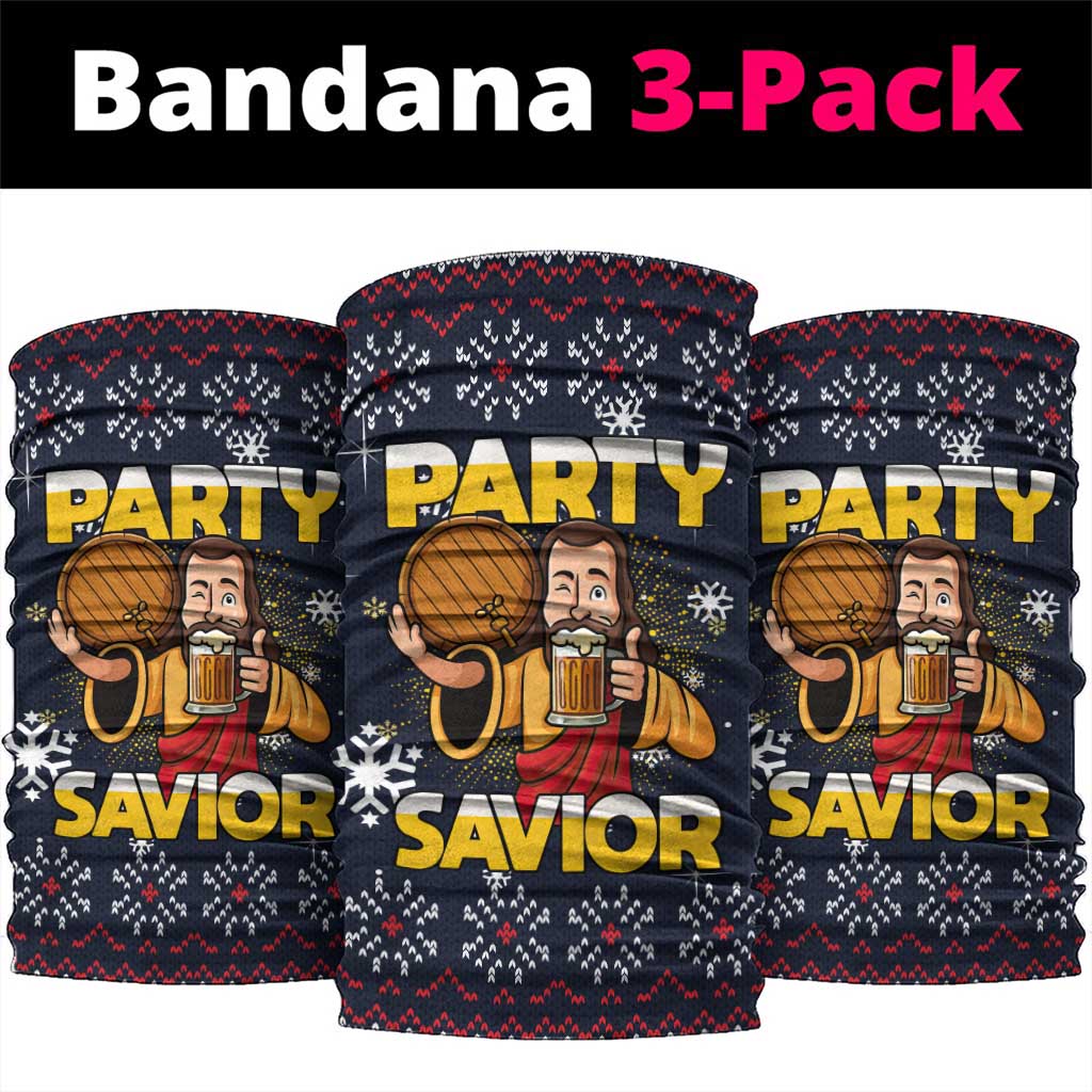 Jesus Party Savior Christmas Neck Gaiter Funny Xmas Holiday Patterns - Wonder Print Shop