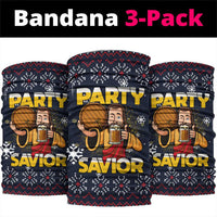 Jesus Party Savior Christmas Neck Gaiter Funny Xmas Holiday Patterns - Wonder Print Shop