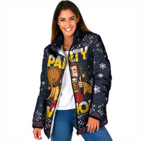 Jesus Party Savior Christmas Padded Jacket Funny Xmas Holiday Patterns - Wonder Print Shop