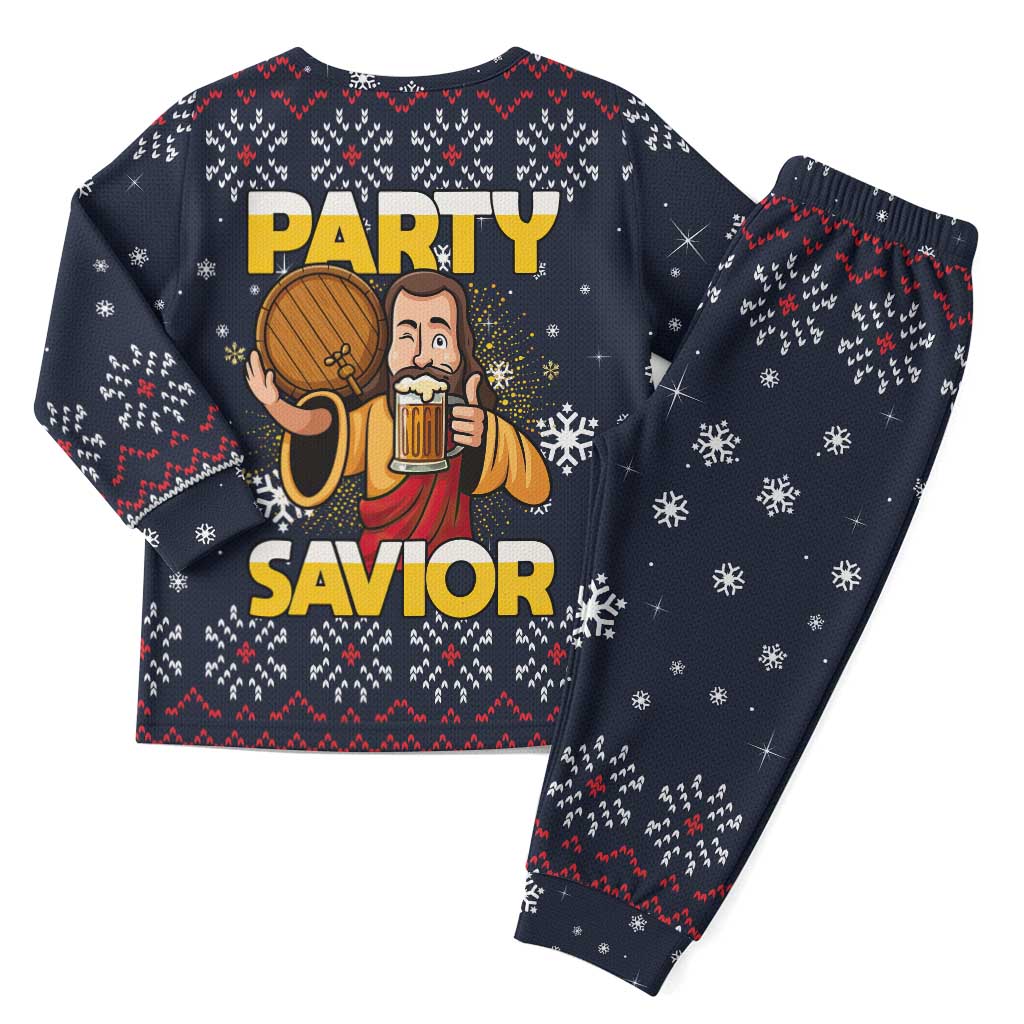 Jesus Party Savior Christmas Pajama Set Funny Xmas Holiday Patterns - Wonder Print Shop