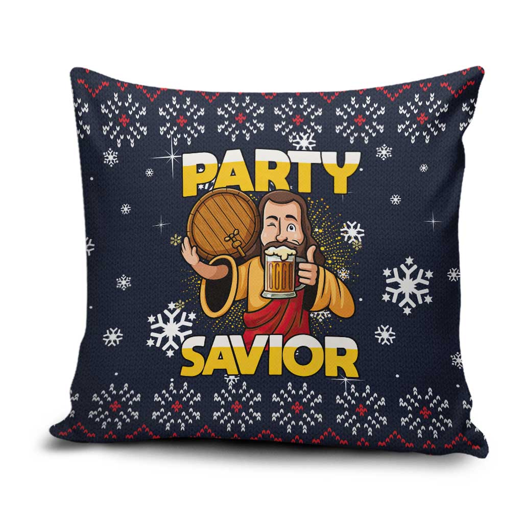 Jesus Party Savior Christmas Pillow Cover Funny Xmas Holiday Patterns - Wonder Print Shop