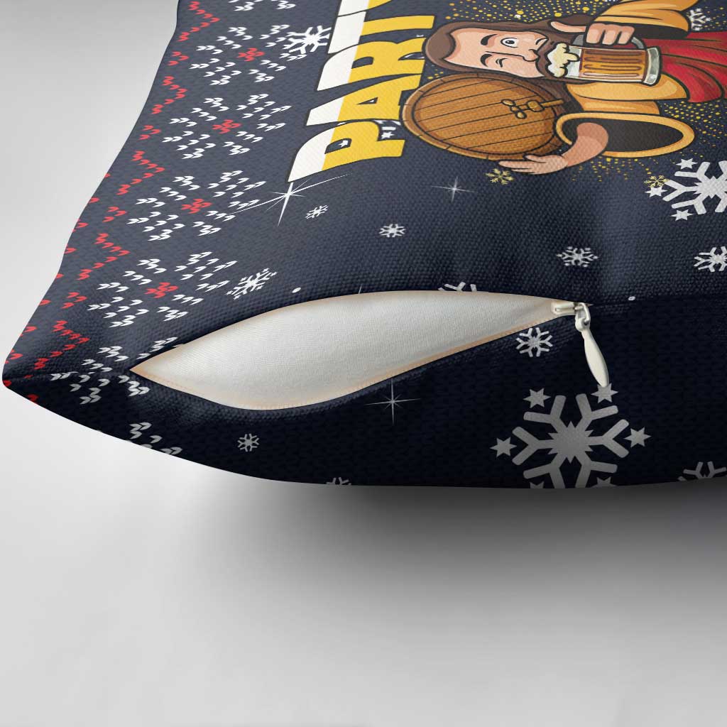 Jesus Party Savior Christmas Pillow Cover Funny Xmas Holiday Patterns - Wonder Print Shop