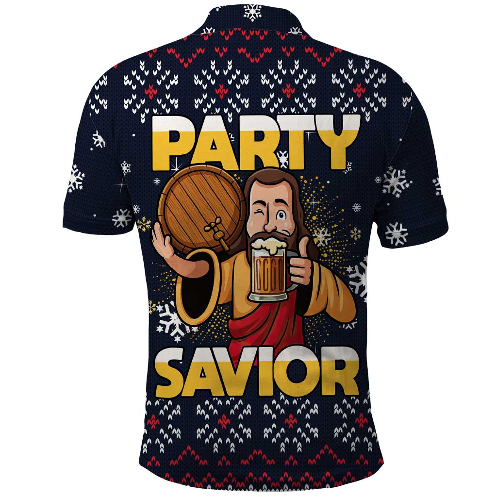 Jesus Party Savior Christmas Polo Shirt Funny Xmas Holiday Patterns - Wonder Print Shop
