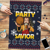 Jesus Party Savior Christmas Puzzle Funny Xmas Holiday Patterns - Wonder Print Shop