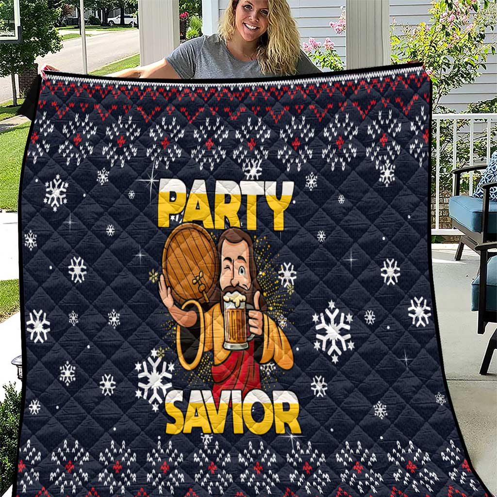 Jesus Party Savior Christmas Quilt Funny Xmas Holiday Patterns - Wonder Print Shop