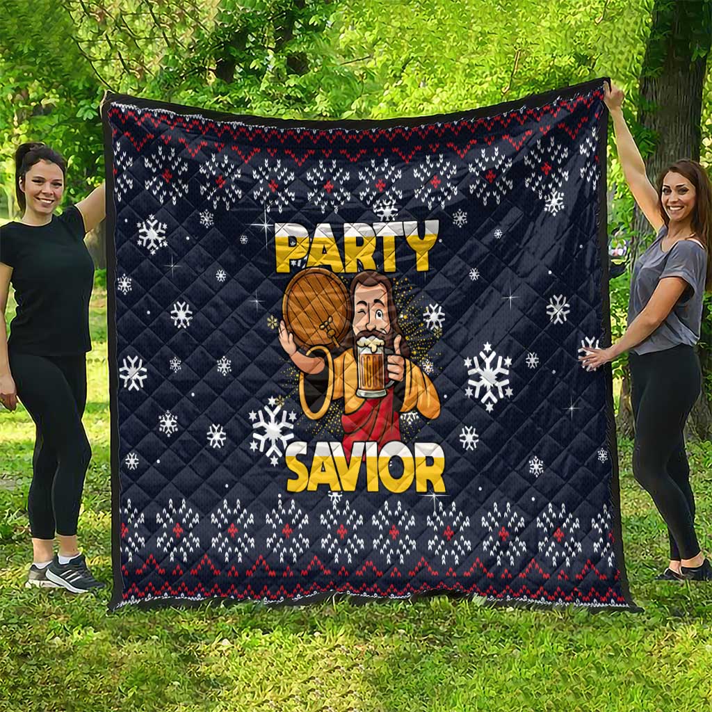 Jesus Party Savior Christmas Quilt Funny Xmas Holiday Patterns - Wonder Print Shop