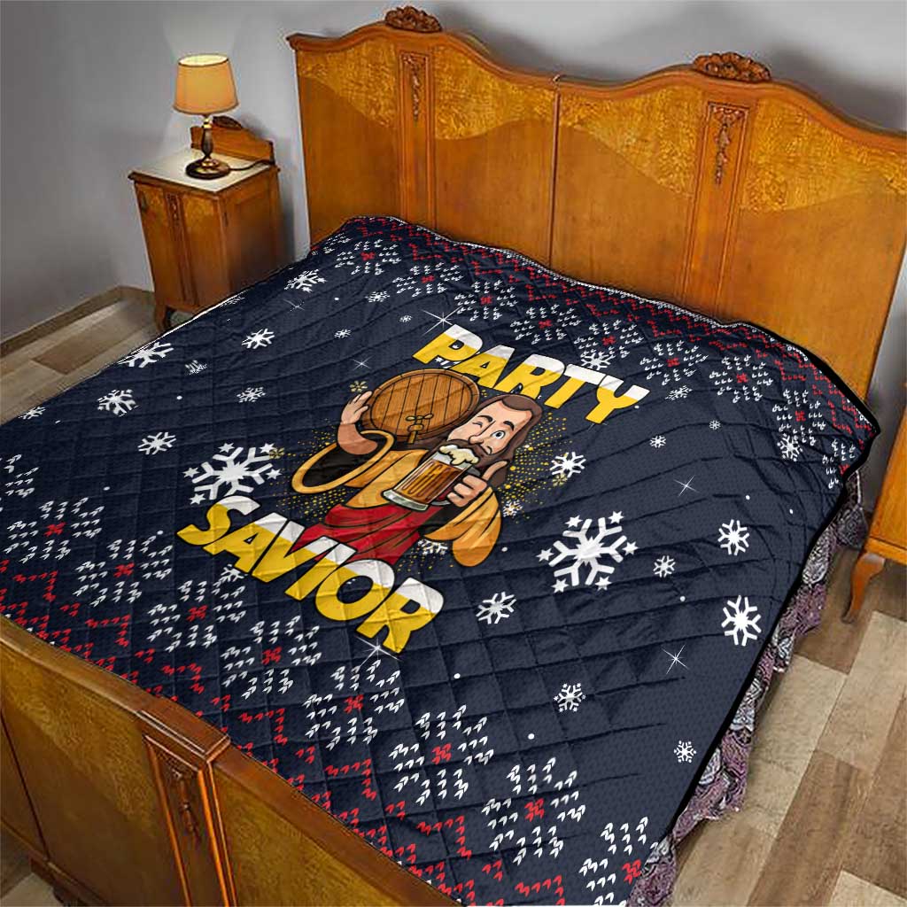 Jesus Party Savior Christmas Quilt Funny Xmas Holiday Patterns - Wonder Print Shop