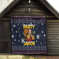 Jesus Party Savior Christmas Quilt Funny Xmas Holiday Patterns - Wonder Print Shop