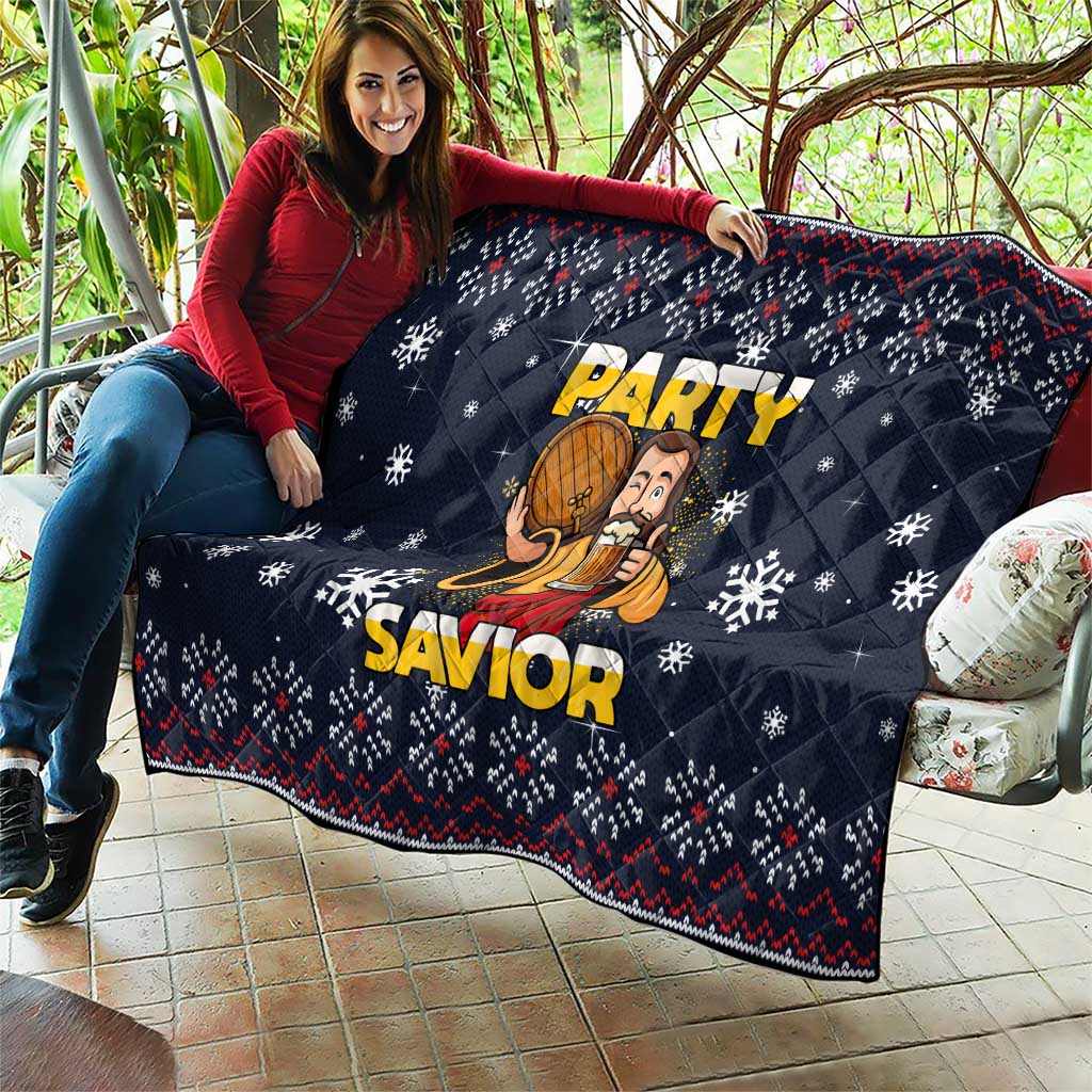 Jesus Party Savior Christmas Quilt Funny Xmas Holiday Patterns - Wonder Print Shop