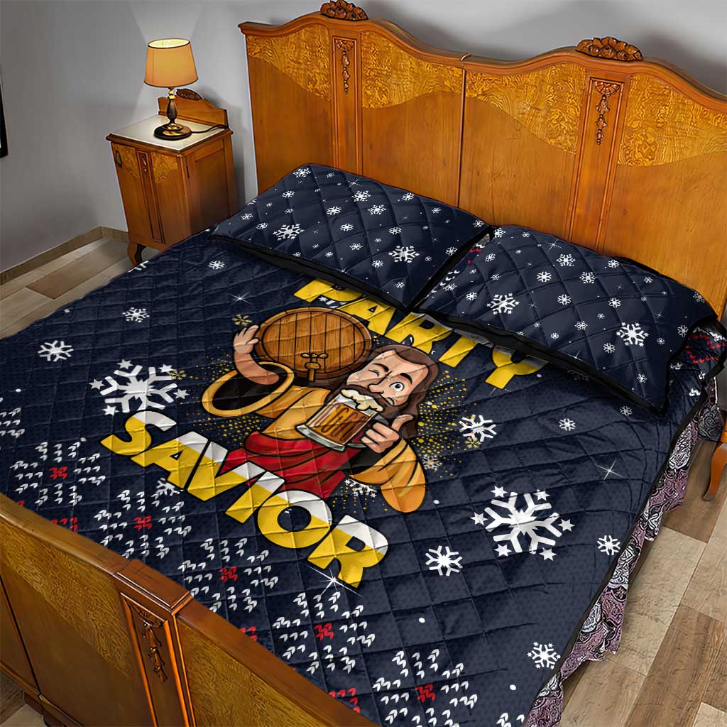 Jesus Party Savior Christmas Quilt Bed Set Funny Xmas Holiday Patterns - Wonder Print Shop