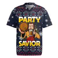 Jesus Party Savior Christmas Rugby Jersey Funny Xmas Holiday Patterns - Wonder Print Shop