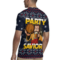 Jesus Party Savior Christmas Rugby Jersey Funny Xmas Holiday Patterns - Wonder Print Shop
