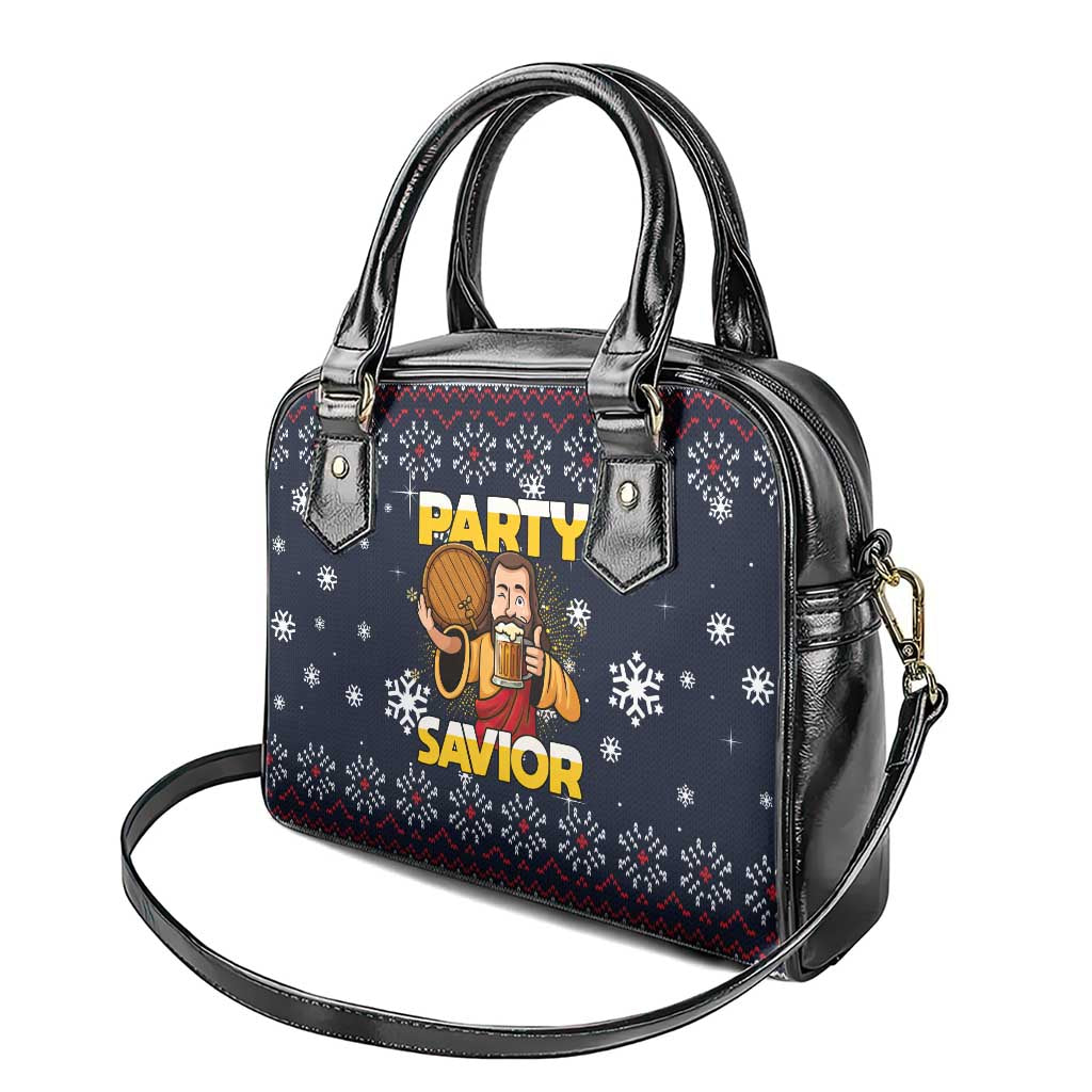 Jesus Party Savior Christmas Shoulder Handbag Funny Xmas Holiday Patterns - Wonder Print Shop