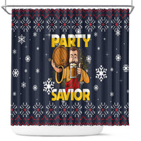 Jesus Party Savior Christmas Shower Curtain Funny Xmas Holiday Patterns - Wonder Print Shop