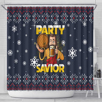 Jesus Party Savior Christmas Shower Curtain Funny Xmas Holiday Patterns - Wonder Print Shop