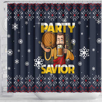 Jesus Party Savior Christmas Shower Curtain Funny Xmas Holiday Patterns - Wonder Print Shop