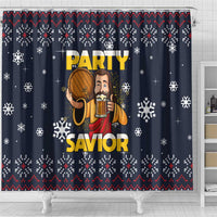 Jesus Party Savior Christmas Shower Curtain Funny Xmas Holiday Patterns - Wonder Print Shop