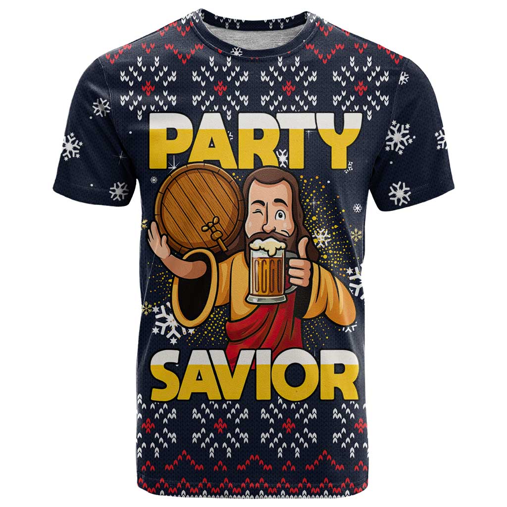 Jesus Party Savior Christmas T Shirt Funny Xmas Holiday Patterns - Wonder Print Shop