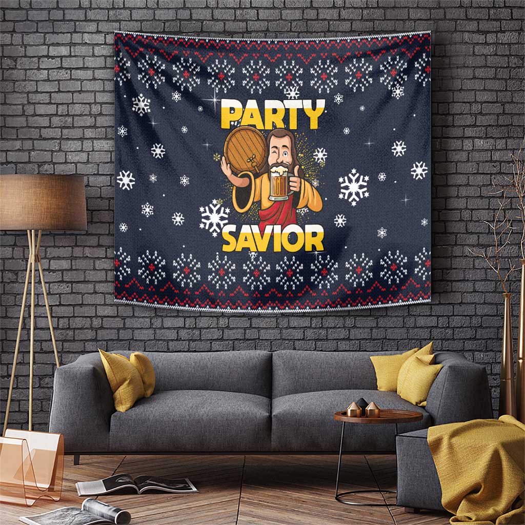 Jesus Party Savior Christmas Tapestry Funny Xmas Holiday Patterns - Wonder Print Shop
