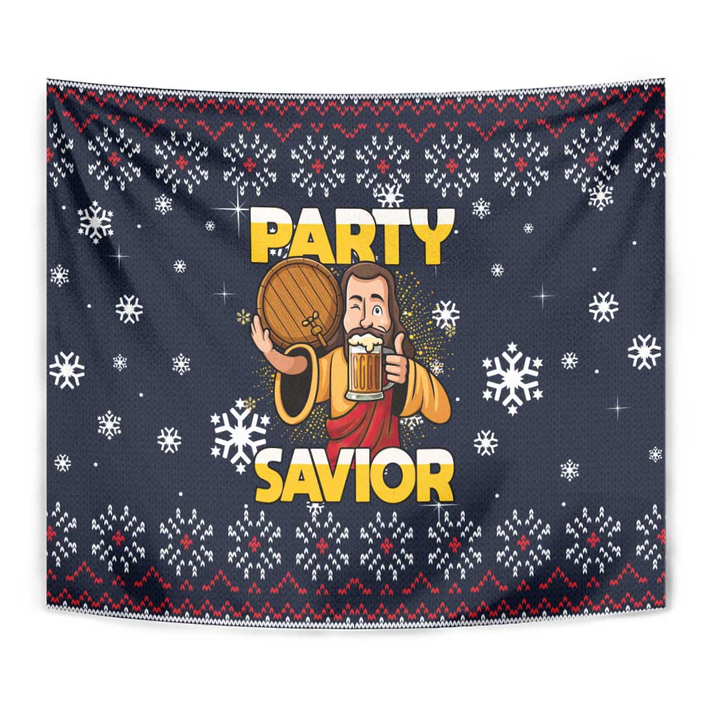 Jesus Party Savior Christmas Tapestry Funny Xmas Holiday Patterns - Wonder Print Shop