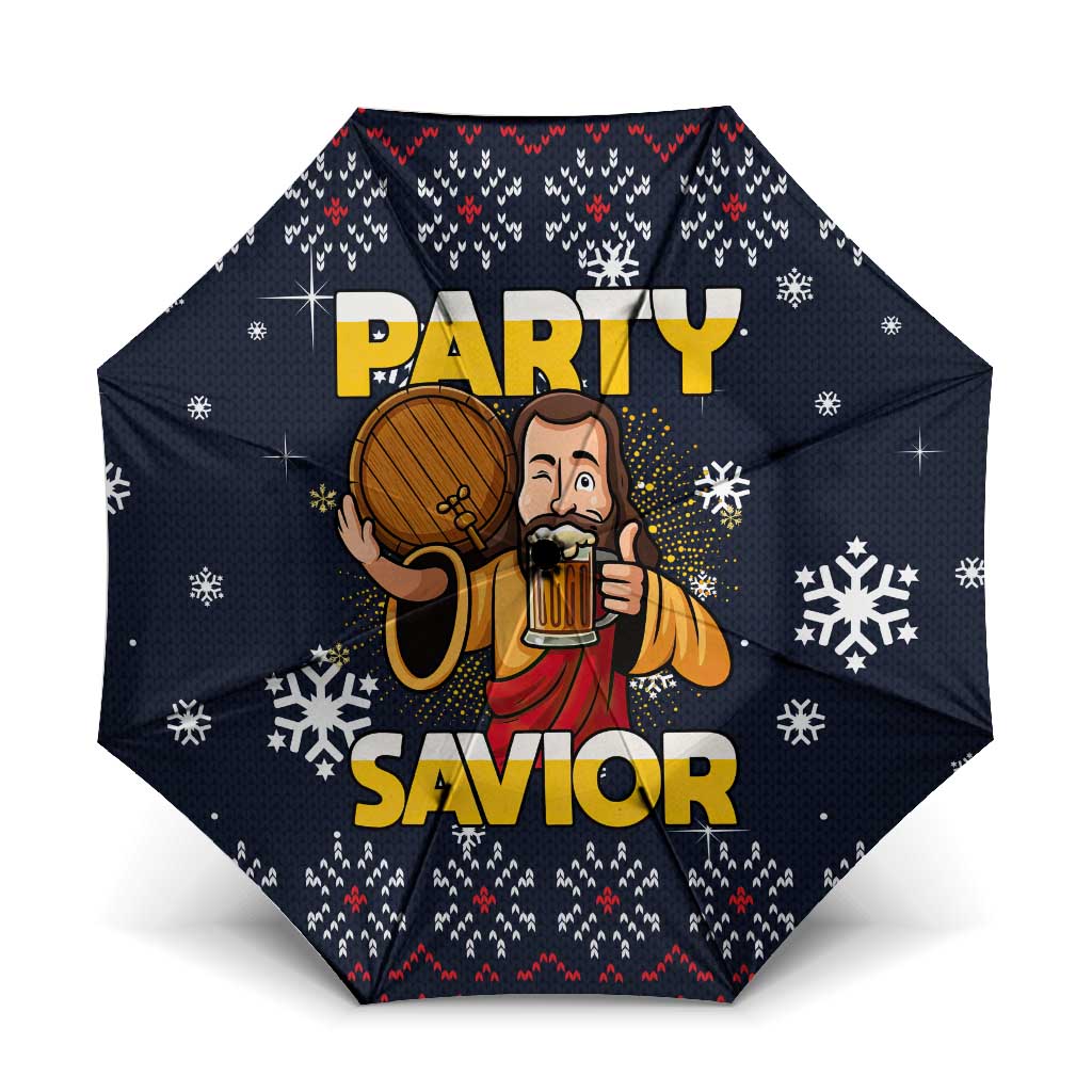 Jesus Party Savior Christmas Umbrella Funny Xmas Holiday Patterns - Wonder Print Shop