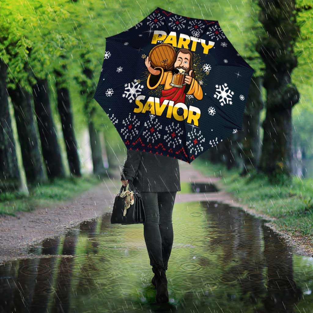Jesus Party Savior Christmas Umbrella Funny Xmas Holiday Patterns - Wonder Print Shop