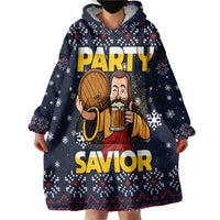 Jesus Party Savior Christmas Wearable Blanket Hoodie Funny Xmas Holiday Patterns - Wonder Print Shop