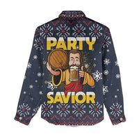 Jesus Party Savior Christmas Women Casual Shirt Funny Xmas Holiday Patterns - Wonder Print Shop