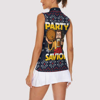 Jesus Party Savior Christmas Women Sleeveless Polo Shirt Funny Xmas Holiday Patterns - Wonder Print Shop