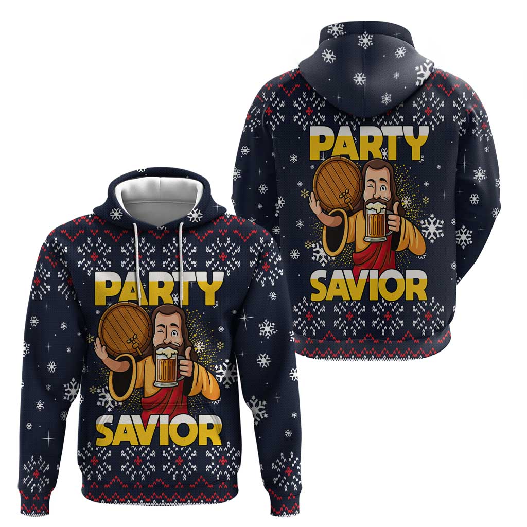 Jesus Party Savior Christmas Zip Hoodie Funny Xmas Holiday Patterns - Wonder Print Shop