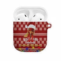 Just A Girl Who Loves Christmas And Chickens Christmas AirPods Case Funny Xmas Holiday Patterns - Wonder Print Shop