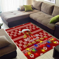 Just A Girl Who Loves Christmas And Chickens Christmas Area Rug Funny Xmas Holiday Patterns - Wonder Print Shop
