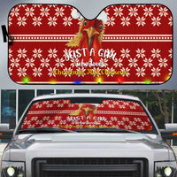 Just A Girl Who Loves Christmas And Chickens Christmas Auto Sun Shade Funny Xmas Holiday Patterns - Wonder Print Shop