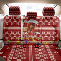 Just A Girl Who Loves Christmas And Chickens Christmas Back Car Seat Cover Funny Xmas Holiday Patterns - Wonder Print Shop