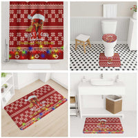 Just A Girl Who Loves Christmas And Chickens Christmas Bathroom Set Funny Xmas Holiday Patterns - Wonder Print Shop