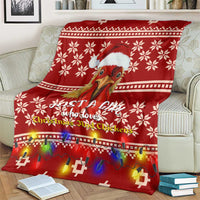 Just A Girl Who Loves Christmas And Chickens Christmas Blanket Funny Xmas Holiday Patterns - Wonder Print Shop