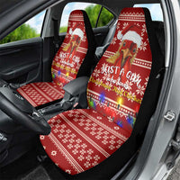 Just A Girl Who Loves Christmas And Chickens Christmas Car Seat Cover Funny Xmas Holiday Patterns - Wonder Print Shop