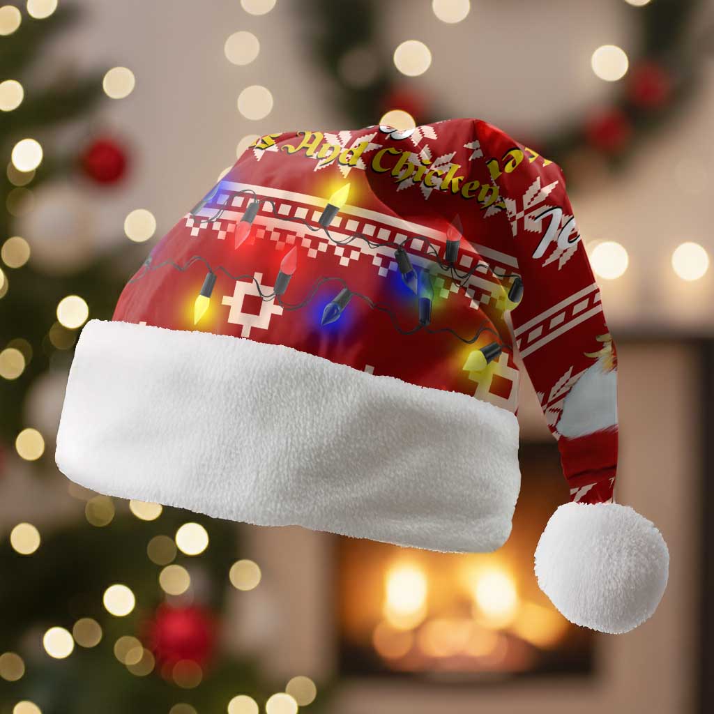 Just A Girl Who Loves Christmas And Chickens Christmas Santa Hat Funny Xmas Holiday Patterns - Wonder Print Shop