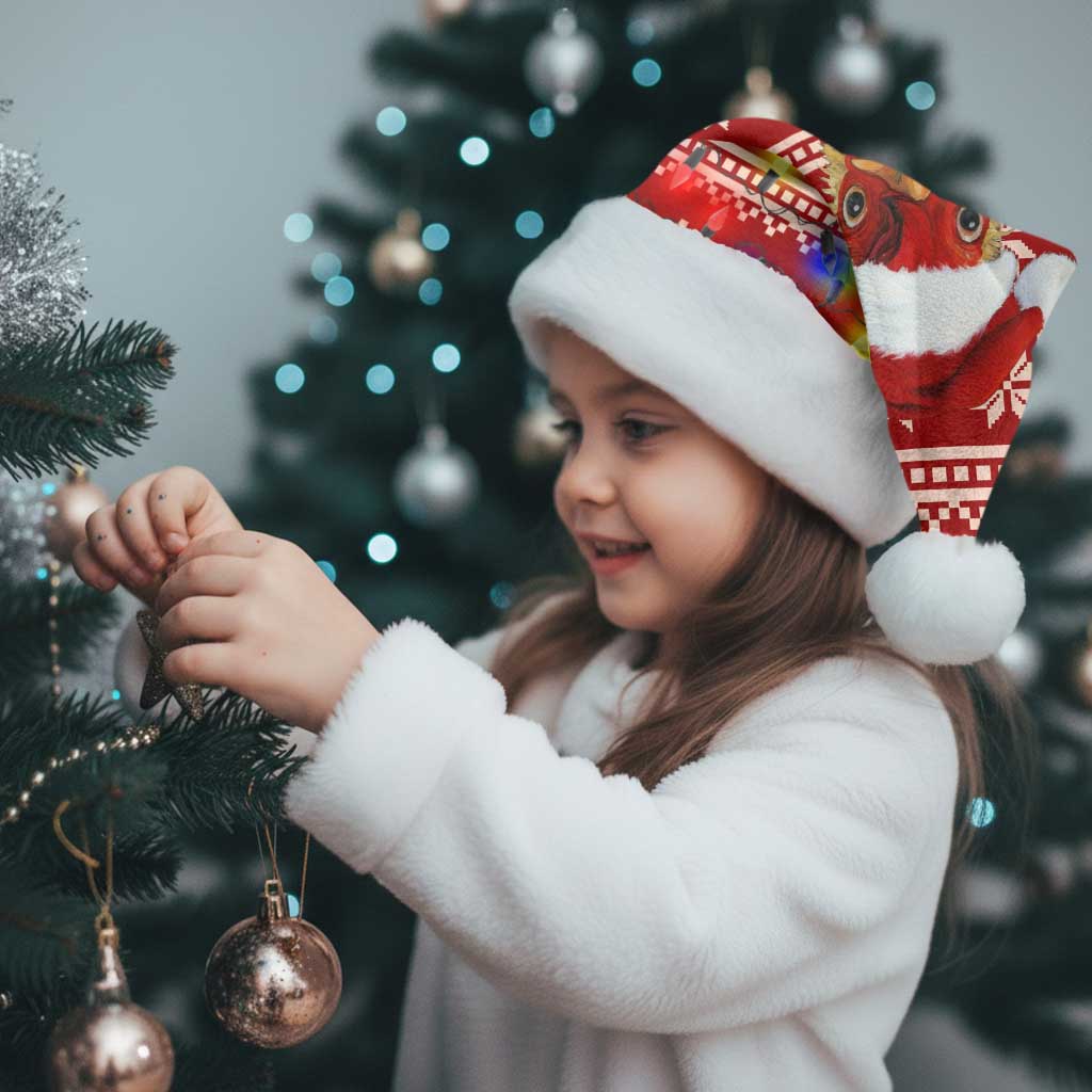 Just A Girl Who Loves Christmas And Chickens Christmas Santa Hat Funny Xmas Holiday Patterns - Wonder Print Shop