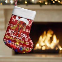 Just A Girl Who Loves Christmas And Chickens Christmas Stocking Funny Xmas Holiday Patterns - Wonder Print Shop