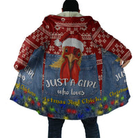 Just A Girl Who Loves Christmas And Chickens Christmas Cloak Funny Xmas Holiday Patterns - Wonder Print Shop